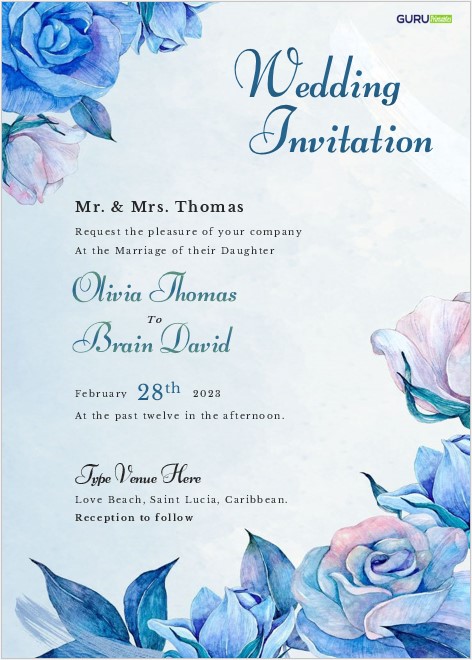 Beautiful Wedding Invitation Card
