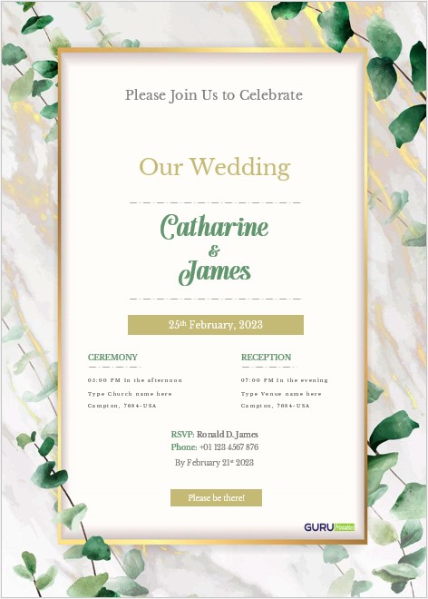 Elegant Wedding Card Template