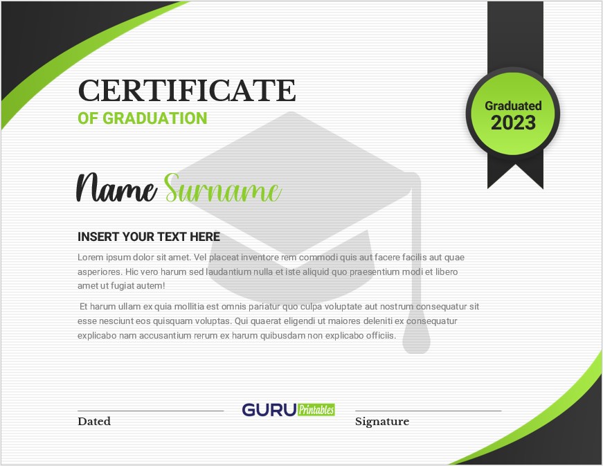 Graduation Certificate Template