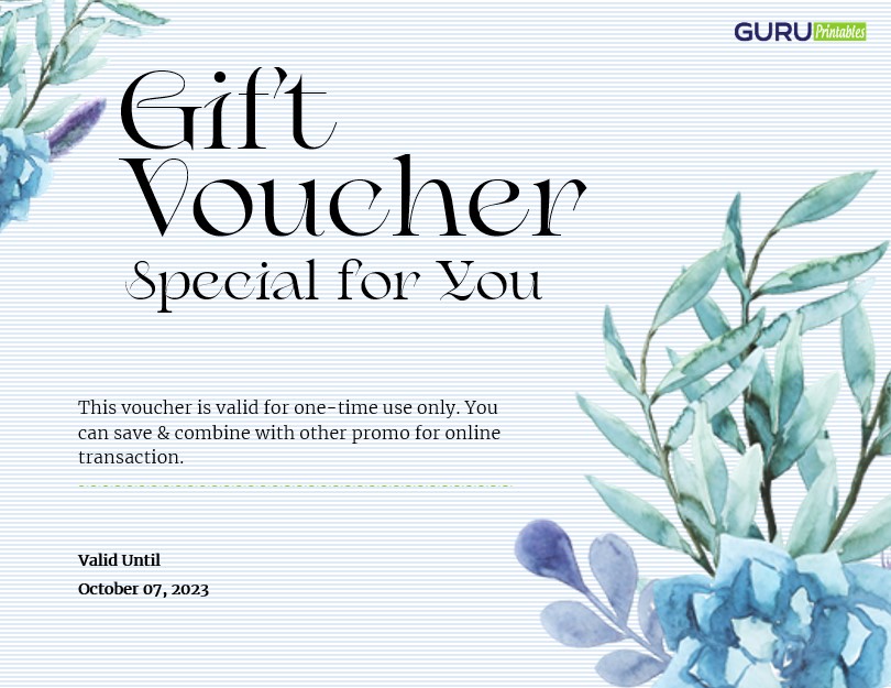 Modern Floral Gift Certificate Front