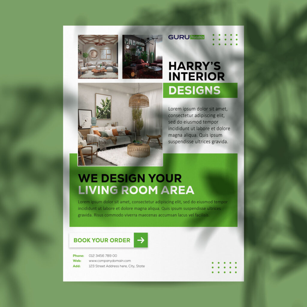 Minimalist Interior Design Flyer Template - Guru Printables