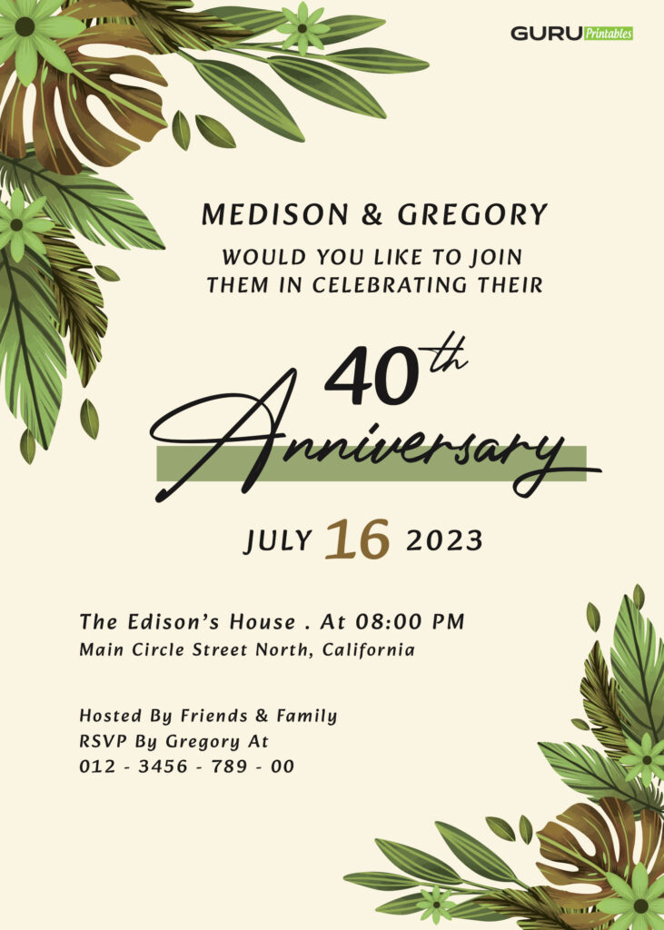 Customized-Anniversary-Invitation-Template