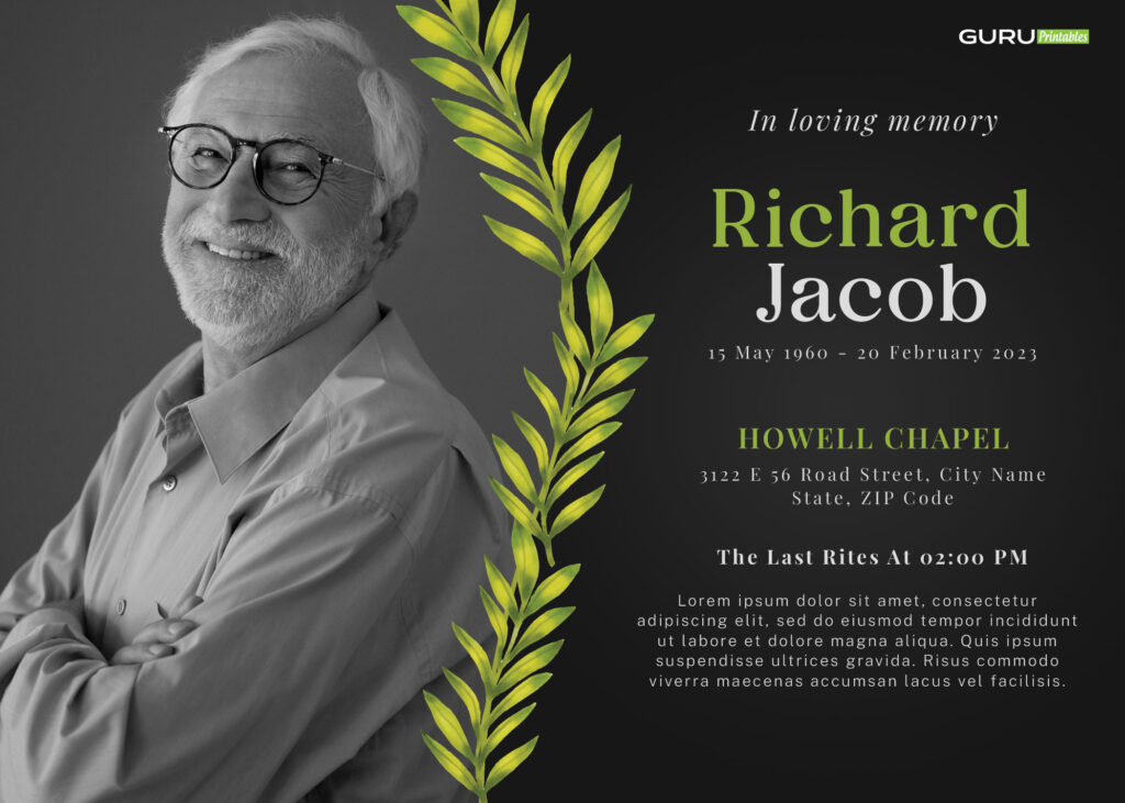 Customized-Memorial-Card-Template