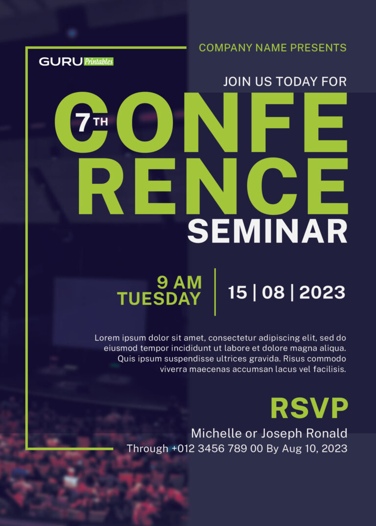 Printable Conference Seminar Invitation Design - Guru Printables