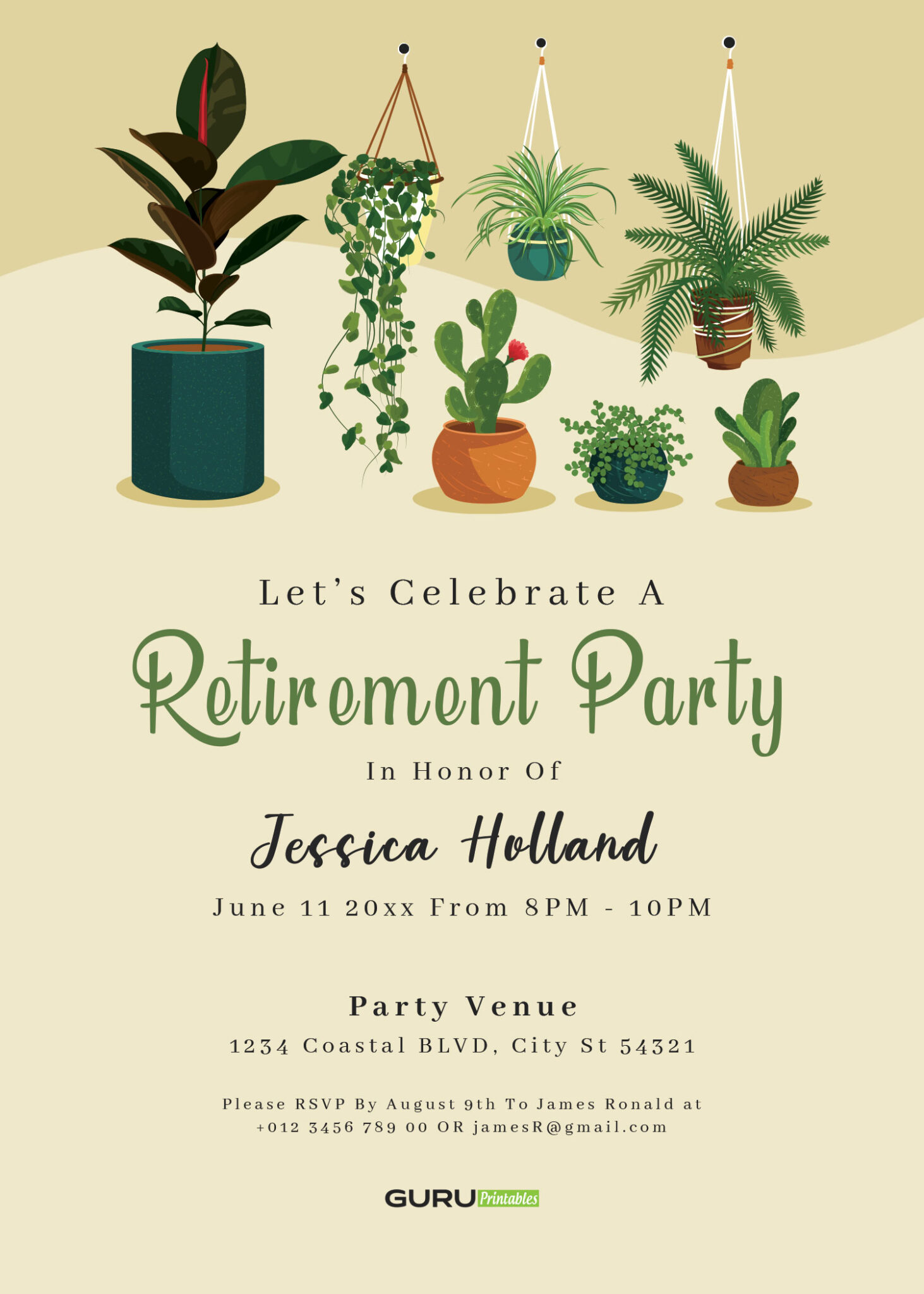 Trendy Retirement Party Invitation Design - Guru Printables