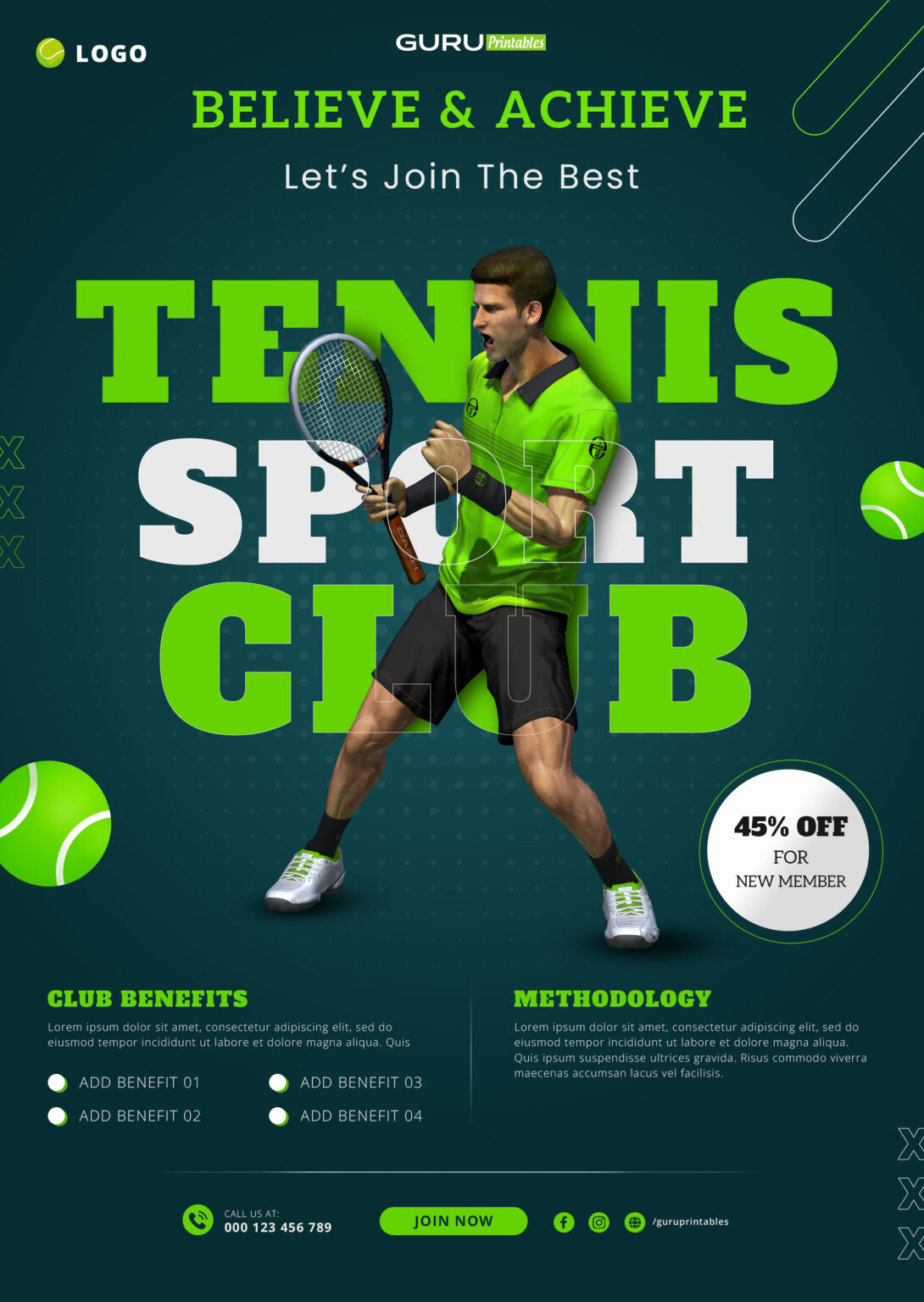 Image 1 for Tennis Flyer Template Free